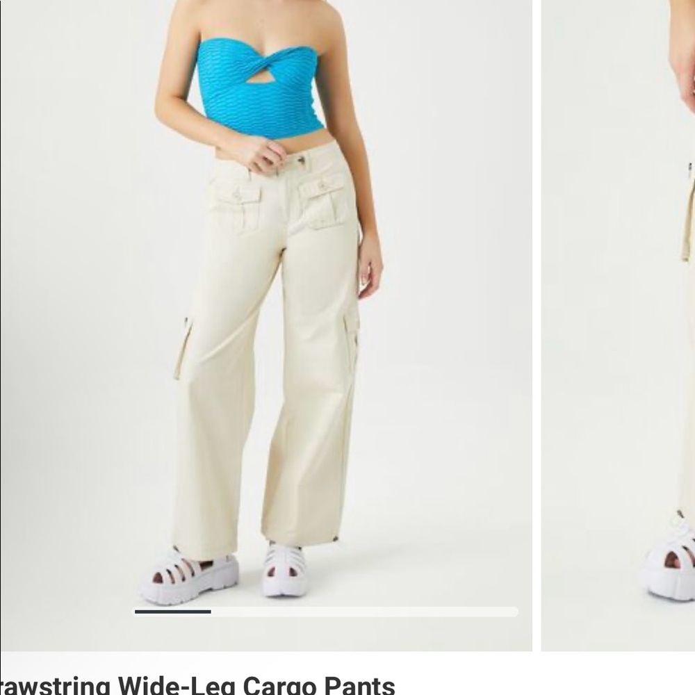 Never worn forever 21 beige cargo pants